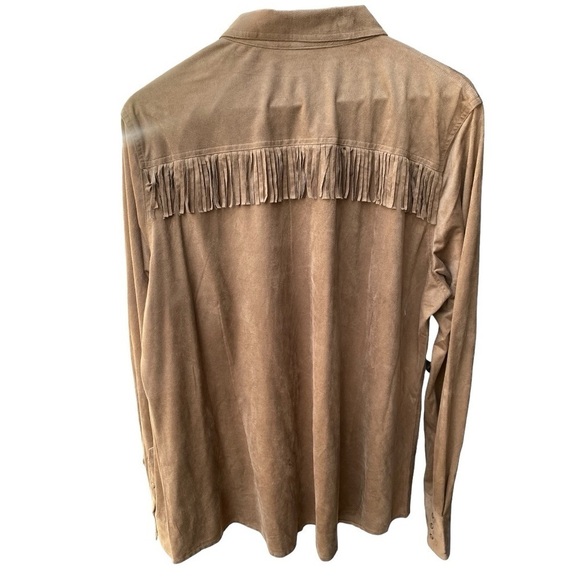 Ariat Western Fringe Shasta Snap Shirt Button Down Faux Suede | Size: XXL - Picture 5 of 12